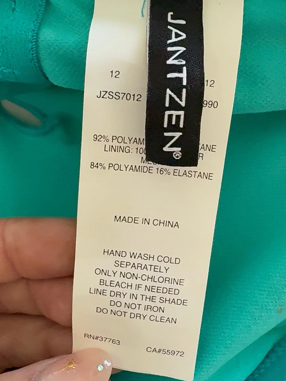 Jantzen Turquoise Ruched Halter One-Piece Swimsuit